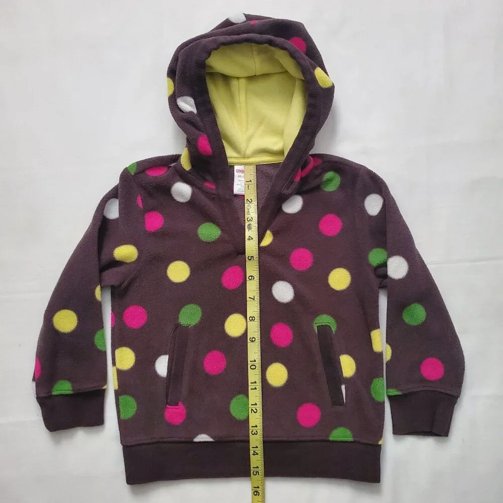 Gymboree Kids Girl's Microfleece Polka Dot Pullover Hoodie Size XS (3-4)